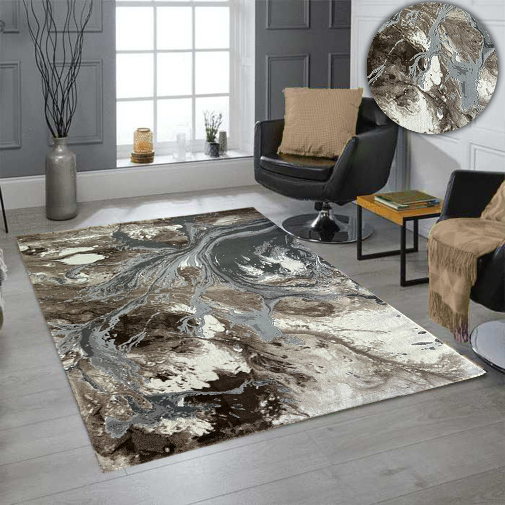 Covor living Marco Polo Soft Touch, Gri, Maro, Crem