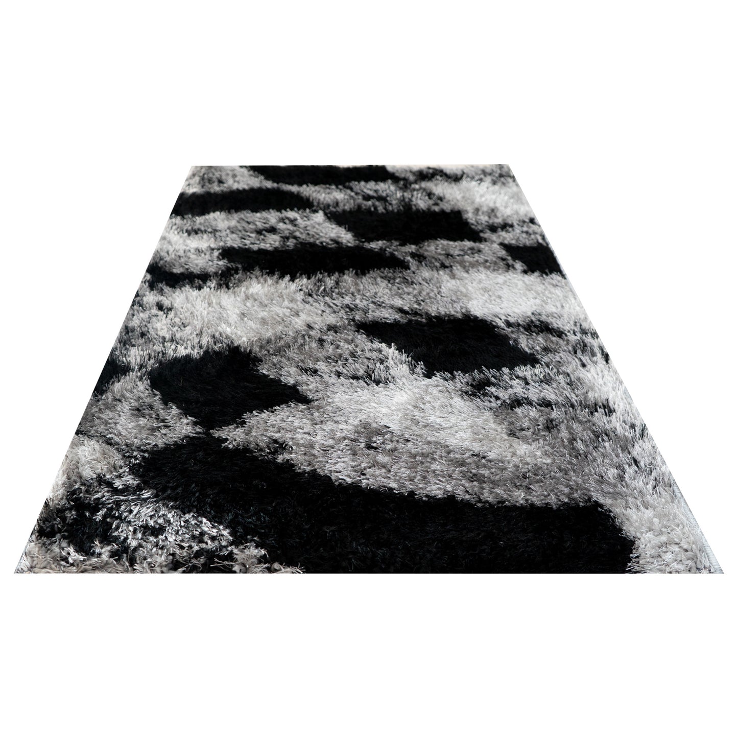 Covor Matase Gri, Negru