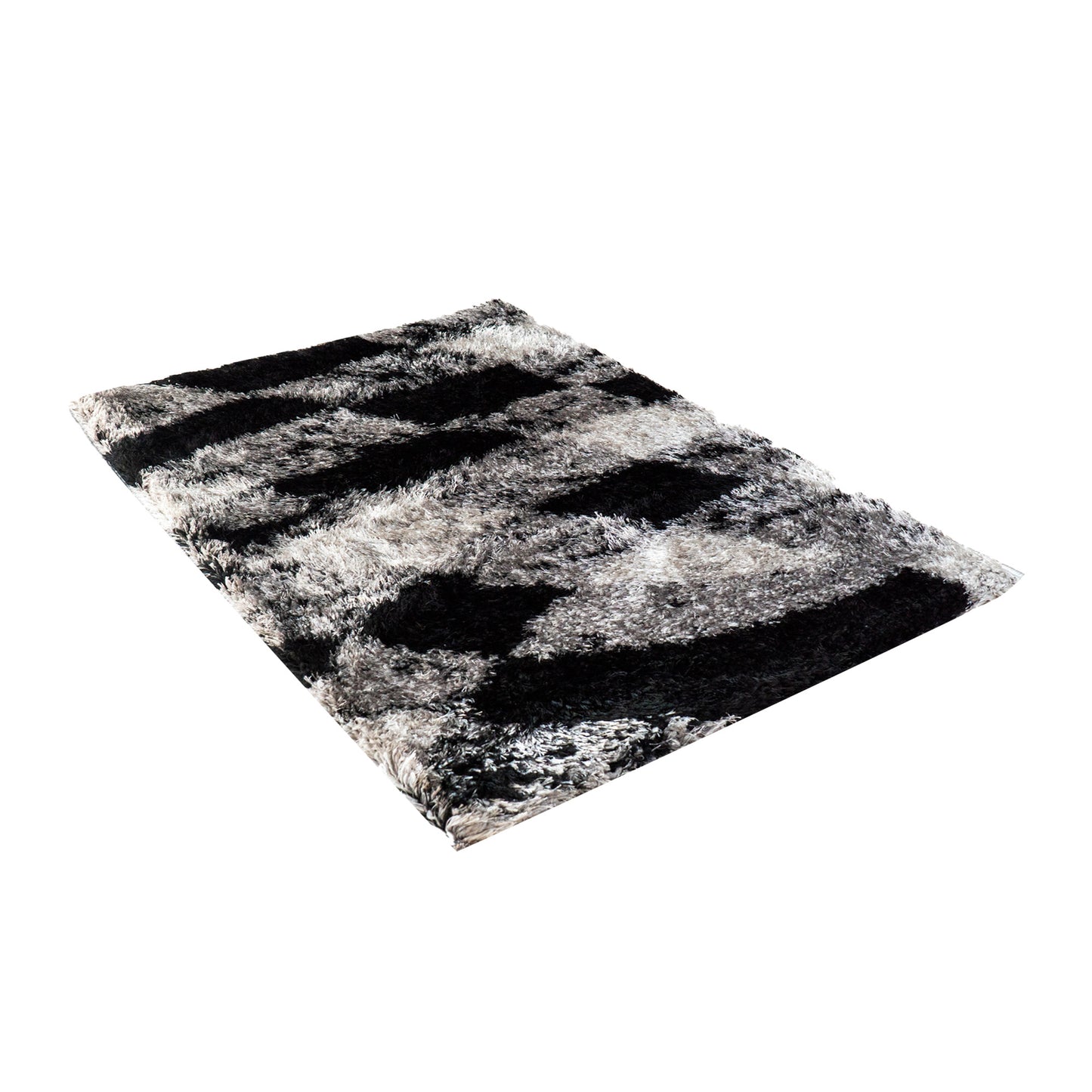 Covor Matase Gri, Negru