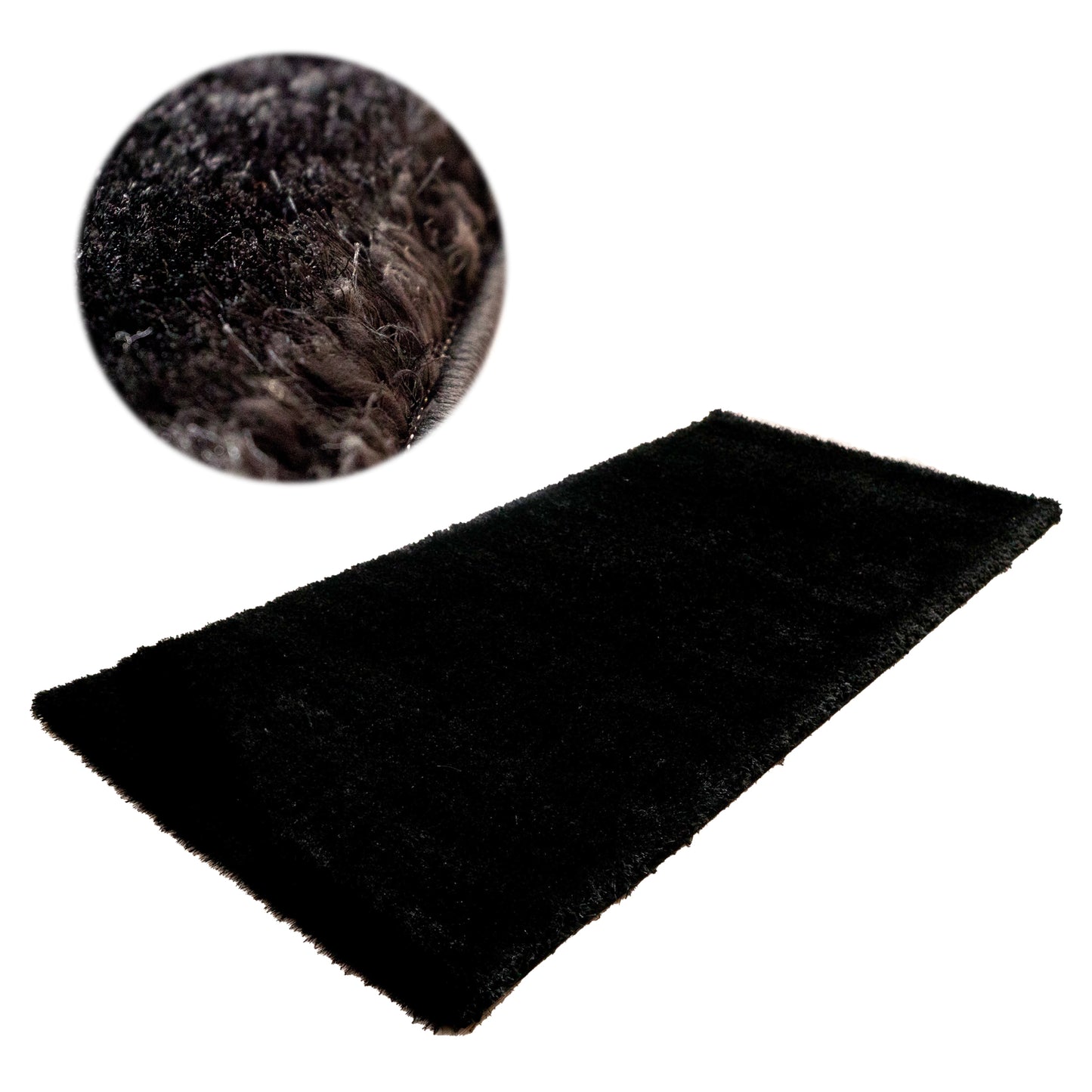Covor Fir Lung Matase Negru