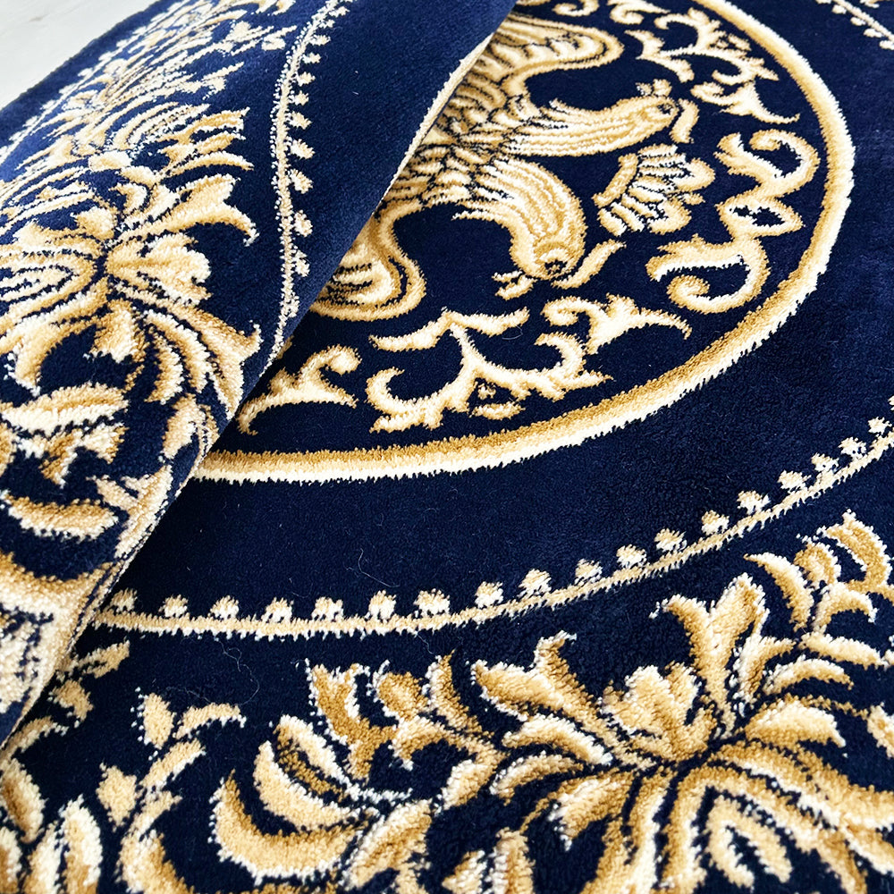 Covor Rotund Bisericesc Vultur Bicefal Bleumarin