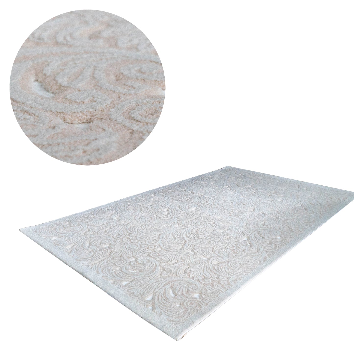 Covor floral 4D Crem