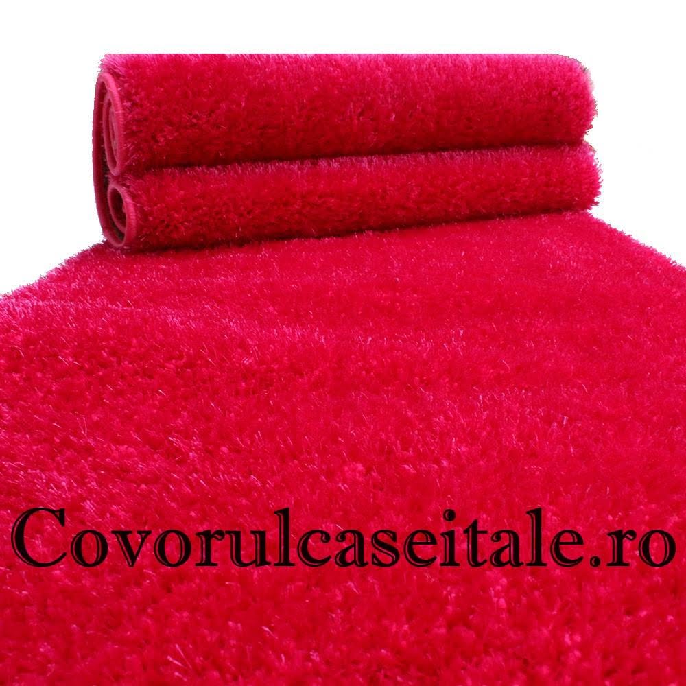 Set 3 Covoare Fir Matase Fuxia