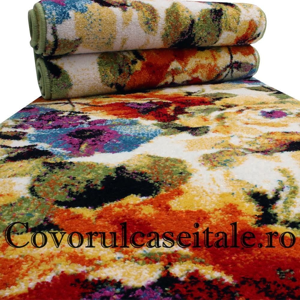 Set 3 Covoare Multicolor Fir Scurt Preturi in functie de dimensiuni cod F858-3