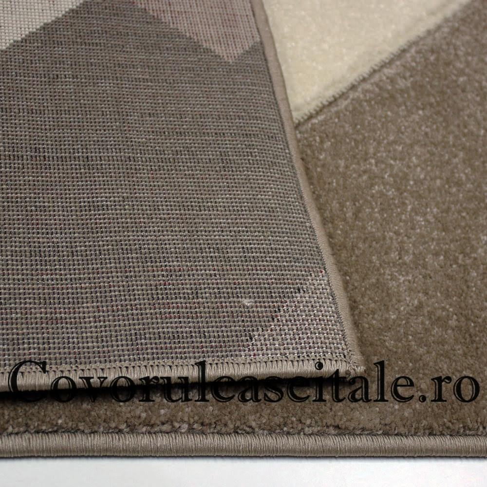 Set 3 Covoare Fir Scurt Maro, Crem, Bej