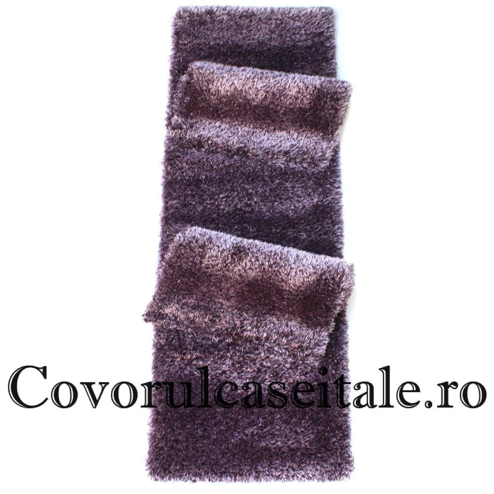 Set 3 Covoare Mov Fir Lung Matase
