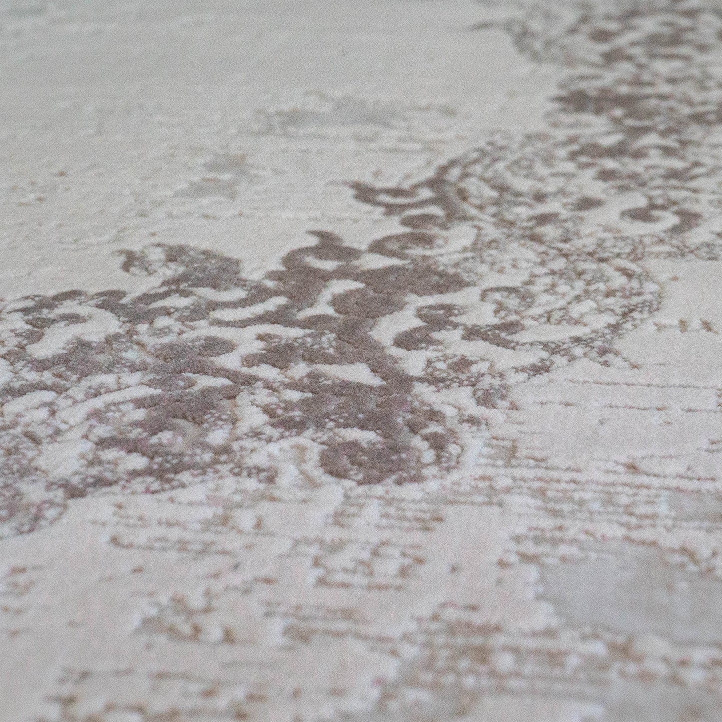Covor acrilic baroc cu franjuri , crem, bej
