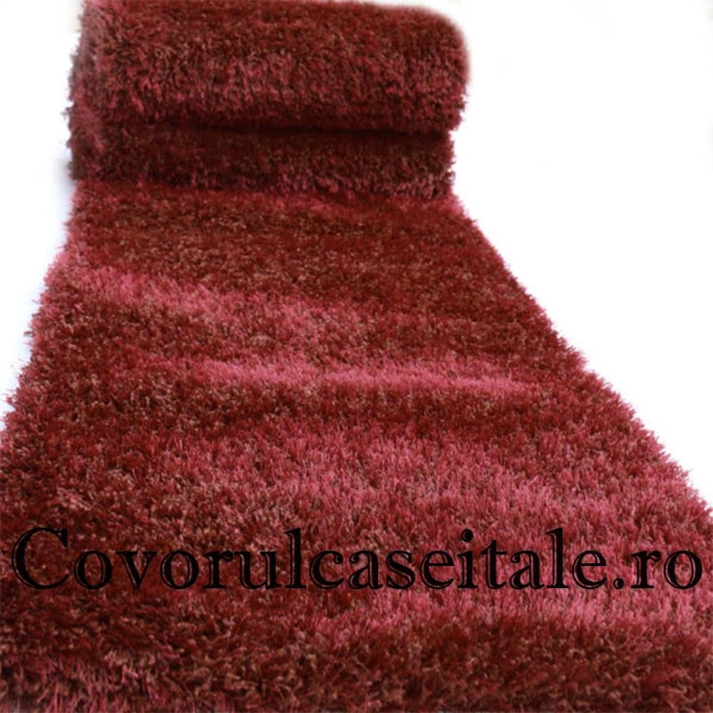 Set 3 Covoare Lotus Caramiziu Fir Lung