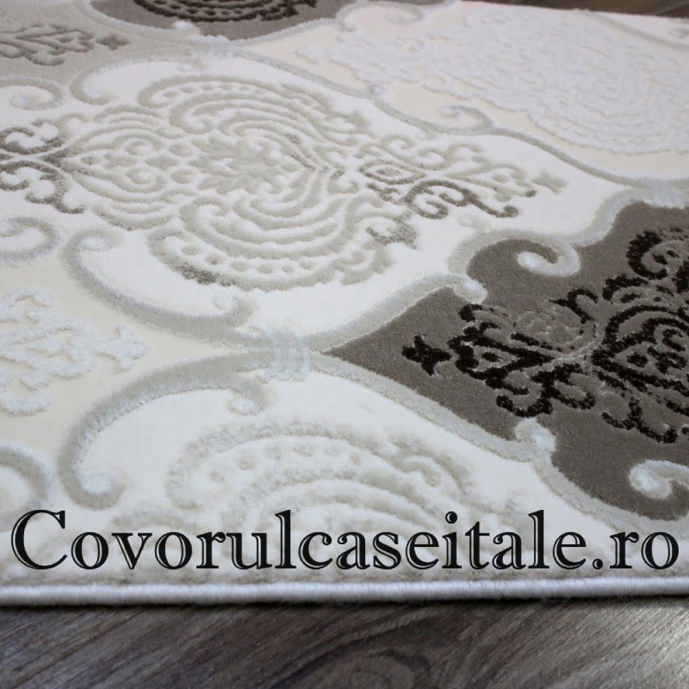 Set 3 Covoare Acrilic Maro, Crem