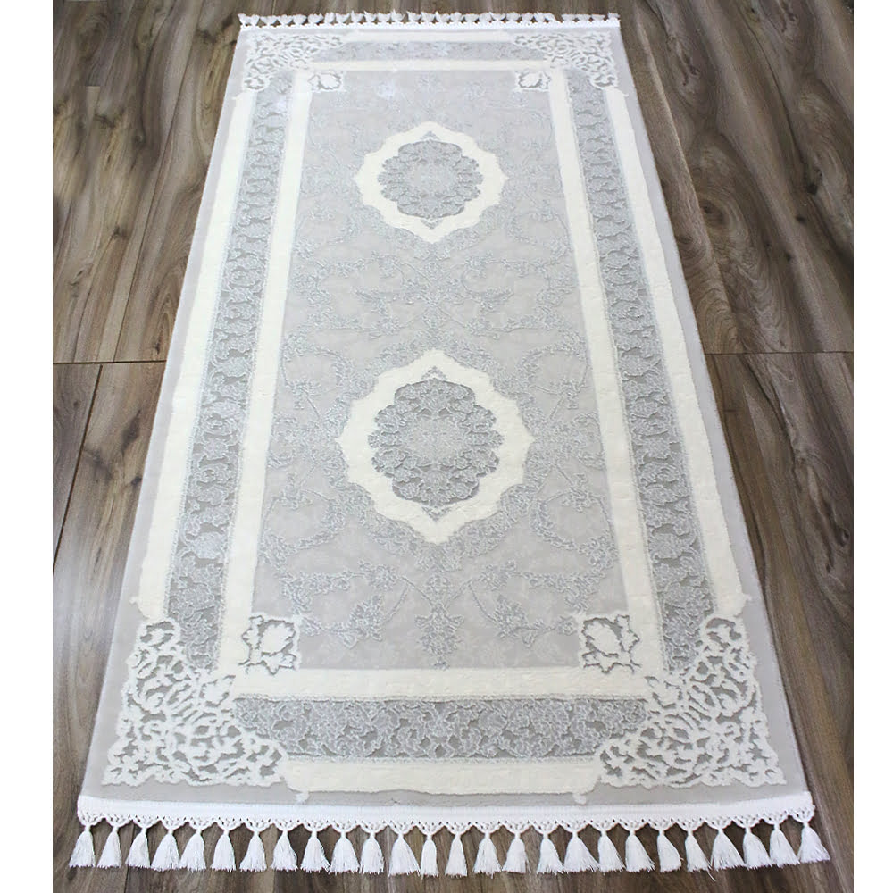 Covor Deluxe Cu Franjuri Gri Preturi in functie de dimensiuni Cod 384830