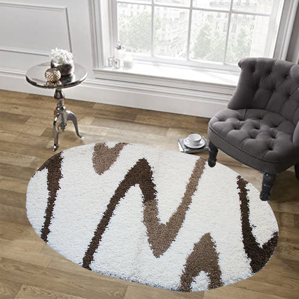 Covor Shaggy Oval Crem Maro cod 9000