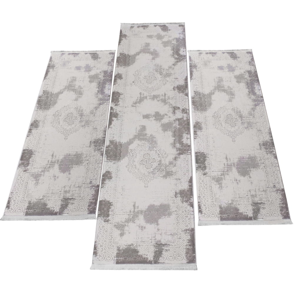 Set 3 Covoare ACRILICE BEJ-CREM CU FRANJURI Preturi in functie de dimensiuni Cod 08357A