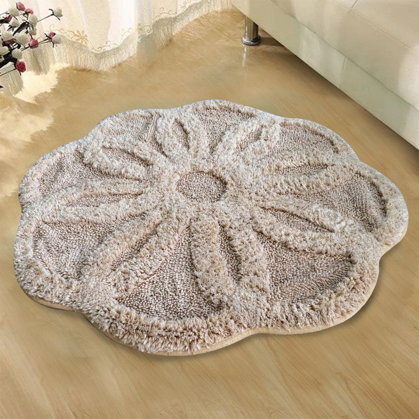 Covor tip floare Bej