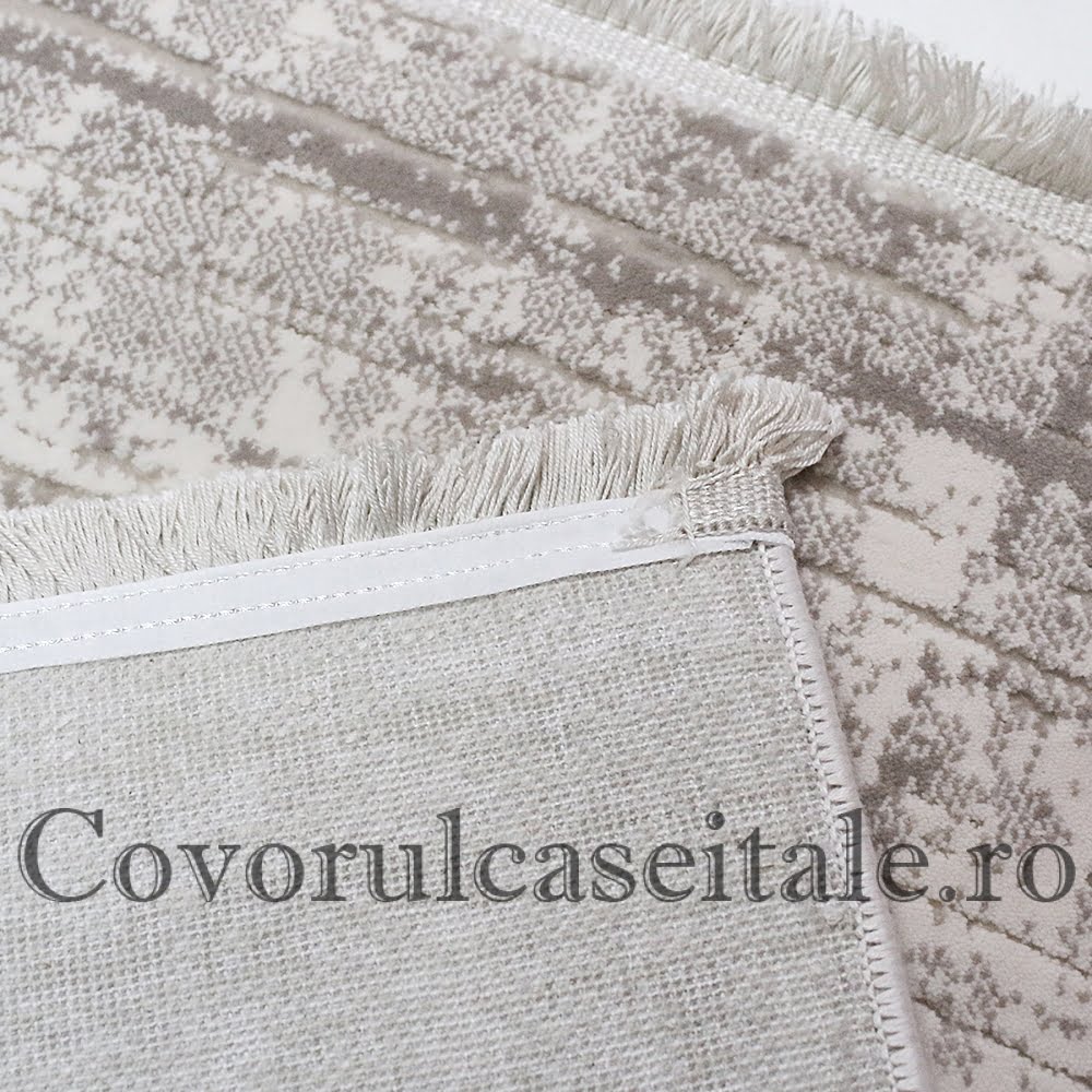 Covor Acrilic Bej -alb cu franjuri Preturi in functie de dimensiuni Cod 08358A