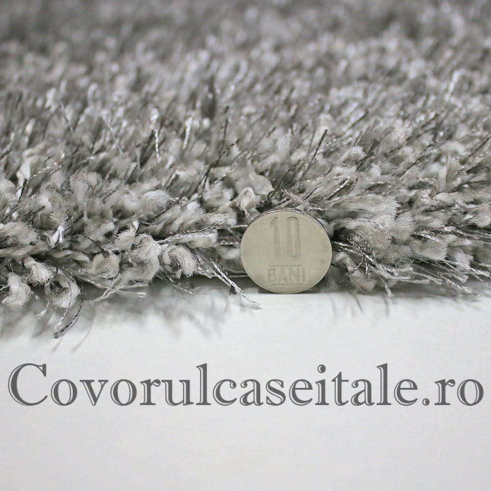 Covor Matase Fir Lung Gri