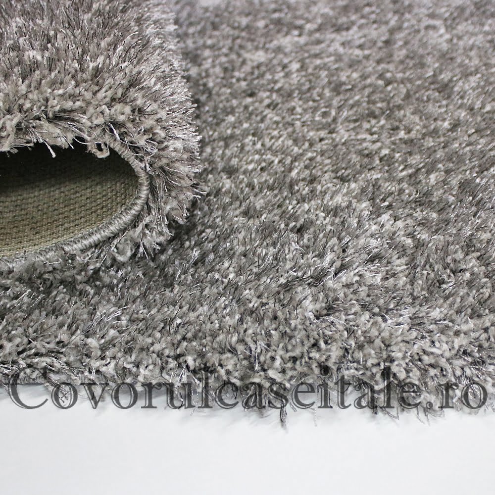 Covor Matase Fir Lung Gri
