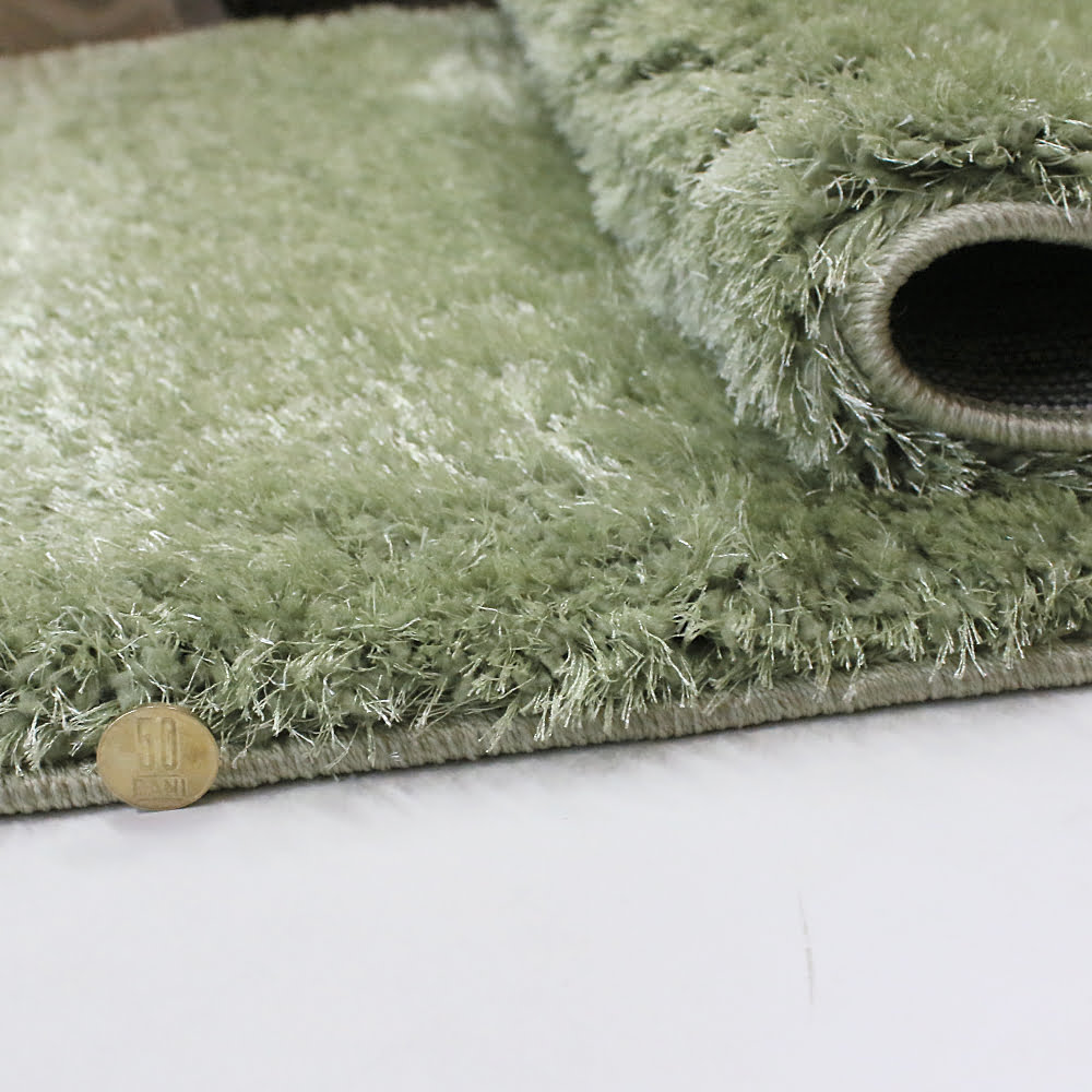 Set 3 Covoare Pufoase Fir Matase Verde Preturi in functie de dimensiuni cod 9000-4