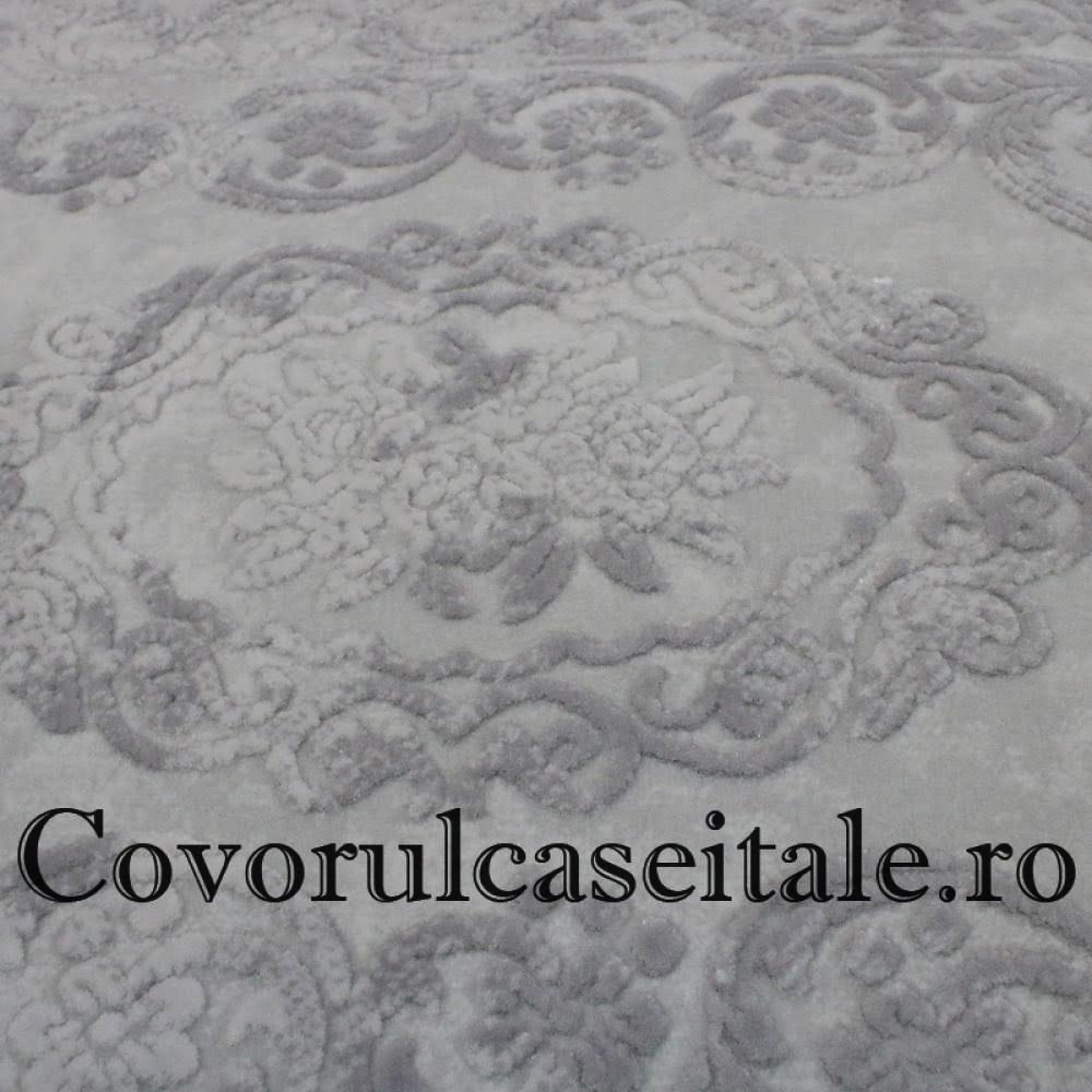 Set 3 Covoare Acrilice Gri