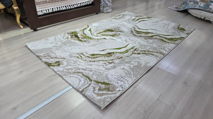 Covor living marmură verde
