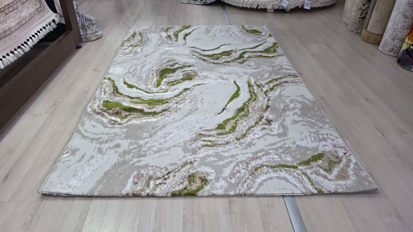 Covor living marmură verde