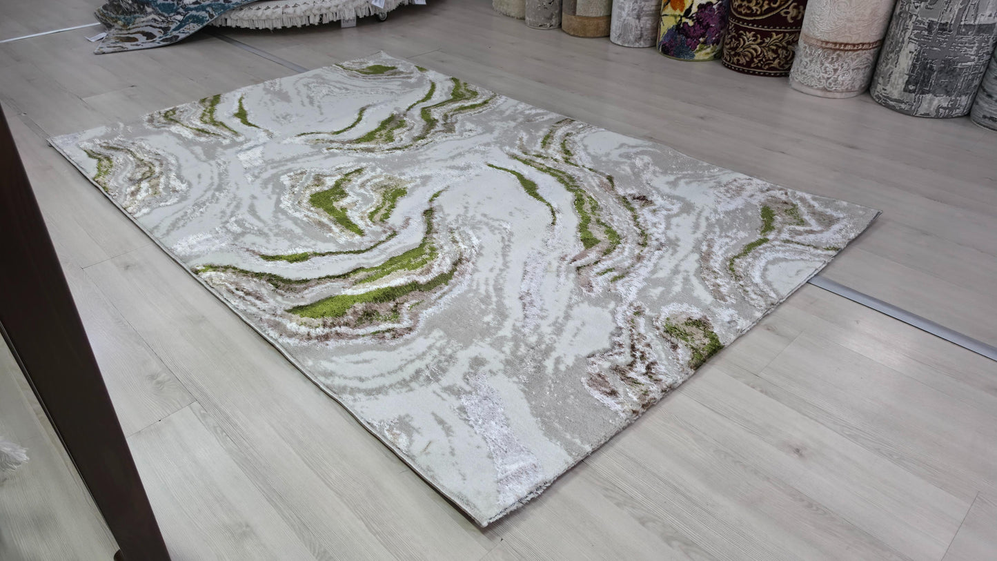 Covor living marmură verde