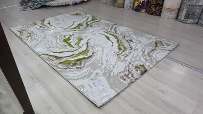 Covor living marmură verde