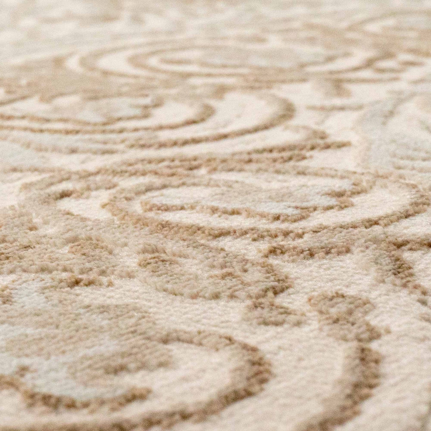 Covor baroc lana artificiala Crem Maro