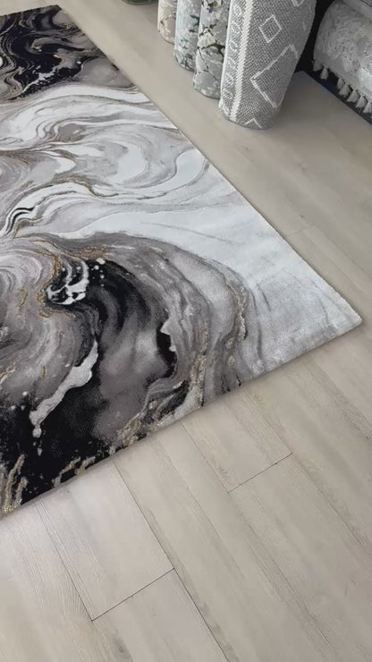 Covor Colectia Galeria Gri Crem Negru Gold